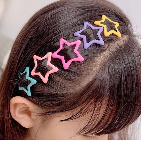 3/$10 Colorful Star Snap Hair Clips for Girls Small  Barrettes NEW 3 packs - Picture 4 of 9